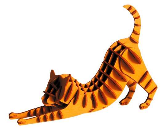3D-pappersmodell Rödbrun katt