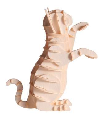 3D-pappersmodell Vit katt