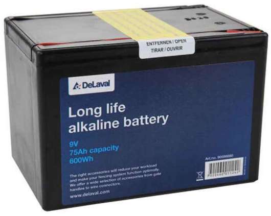 Alkaliskt Batteri 9 volt till elstängsel Alkaliskt 600Wh DeLaval