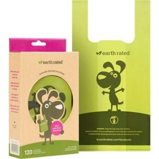 Bajspåse Hund Earth Rated Eco Handtag Lavendel, 120-pack