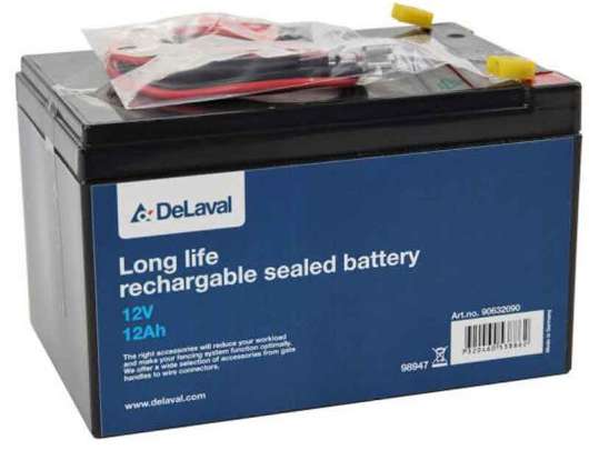Batteri till stängsel Uppladdningsbart 12V 12Ah DeLaval