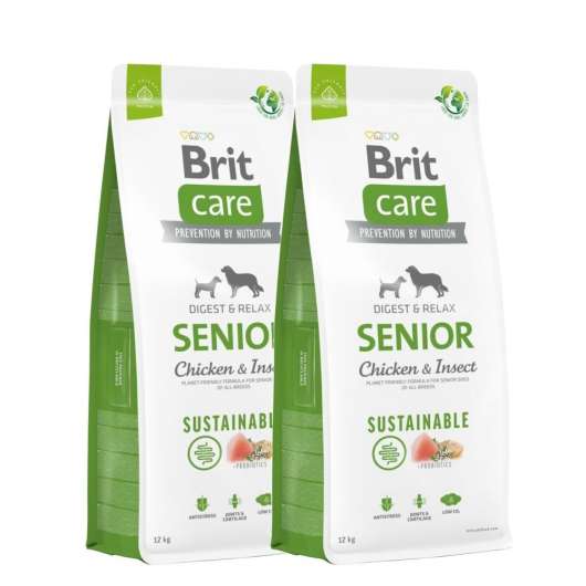 Brit Care Dog Senior Sustainable Chicken & Insect 2x12 kg