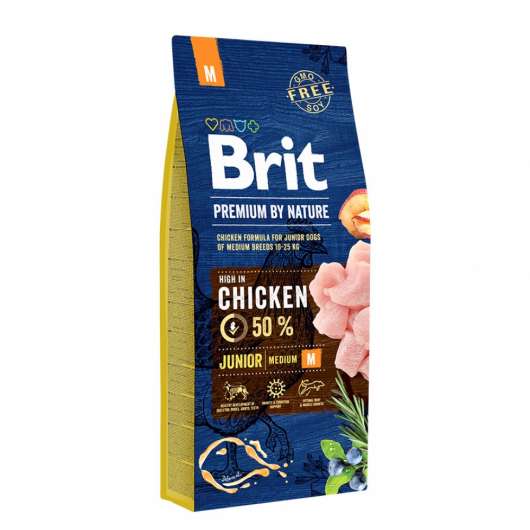Brit Premium By Nature Dog Junior Medium Chicken 15 kg