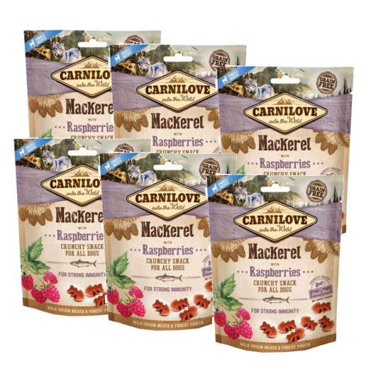 Carnilove Dog Crunchy Snack Mackerel & Raspberries 200 g Köp 6 för 239!