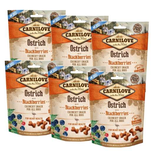 Carnilove Dog Crunchy Snack Ostrich & Blackberries 200 g Köp 6 för 239!