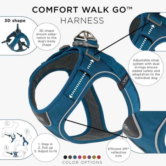 Comfort Walk Go Harness - M / Ocean Blue