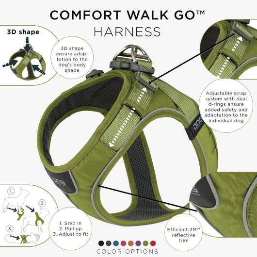 Comfort Walk Go Harness - S / Hunting Green