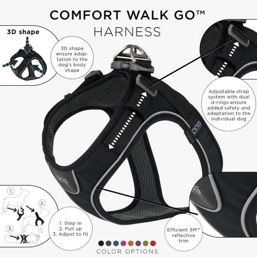 Comfort Walk Go Harness - XXS / Black