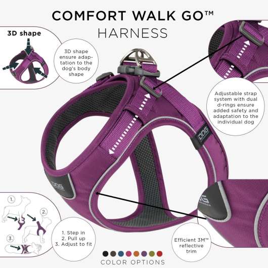 Comfort Walk Go Harness - XXS / Purple Passion