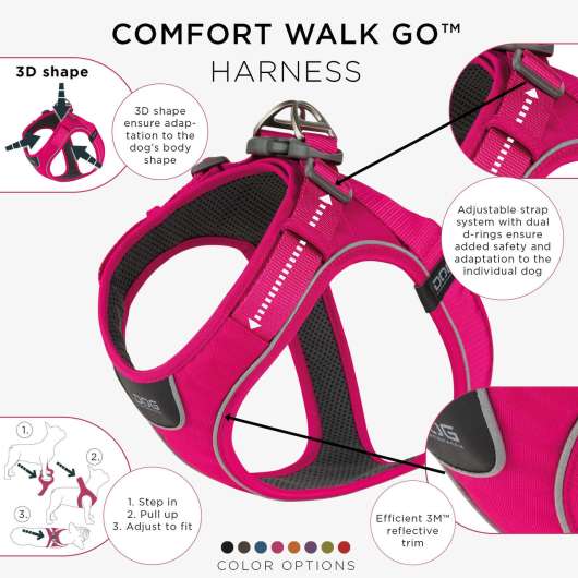 Comfort Walk Go Harness - XXS / Wild Rose