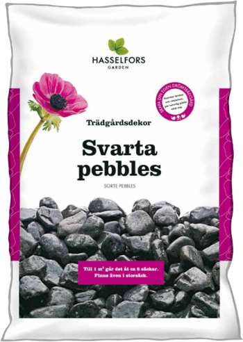 Dekorsten Hasselfors Svarta pebbles, 7 kg