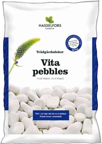 Dekorsten Hasselfors Vita pebbles, 7 kg