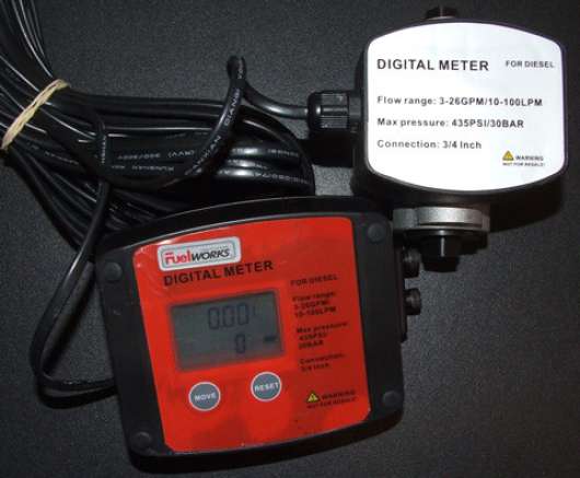 Digital Flödesmätare sep.display 10-100L/min max435 1" Diesel