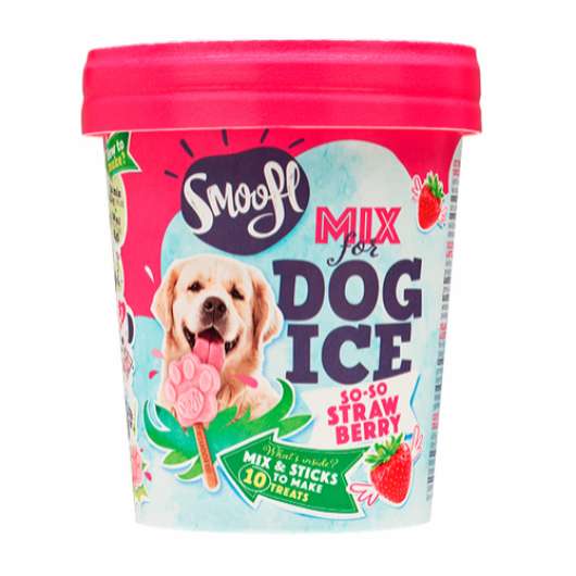 Dog Ice Mix med Jordgubbar - Glassmix Jordgubb