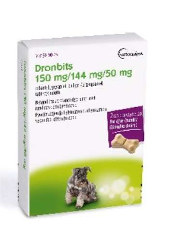 Dronbits Oral Tablett 150 mg/144 mg/50 mg, 2 st till Hund - 150 mg/144 mg/50 mg - 2 st tabletter