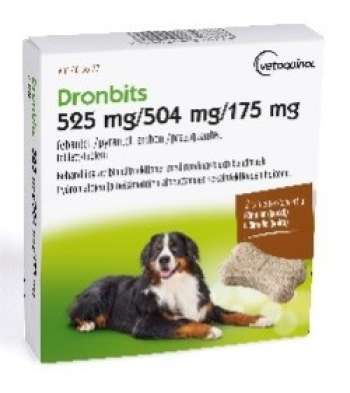 Dronbits. Oral Tablett, 525 mg/504 mg/175 mg, 2 st till Hund - 525 mg/504 mg/175 mg - 2 st