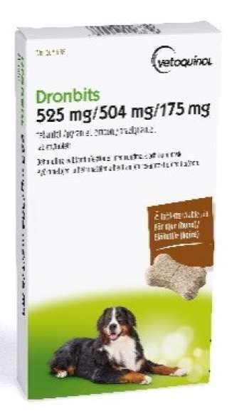 Dronbits Oral Tablett 525 mg/504 mg/175 mg, 8 st till Hund - 525 mg/504 mg/175 mg - 8st/frp