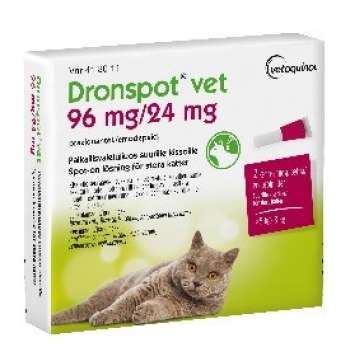 Dronspot® Vet. Spot-on, lösning 96 mg/ 24 mg till Stora Katter - 2 pipetter  (2 x 1,12 ml)