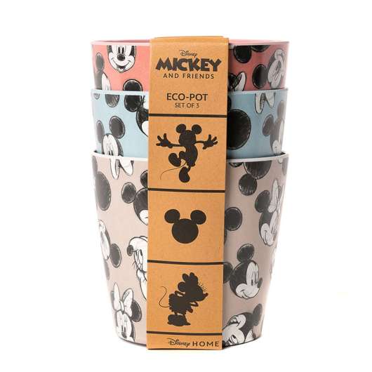 Eco Bambukruka 3-set Mickey, färgmix