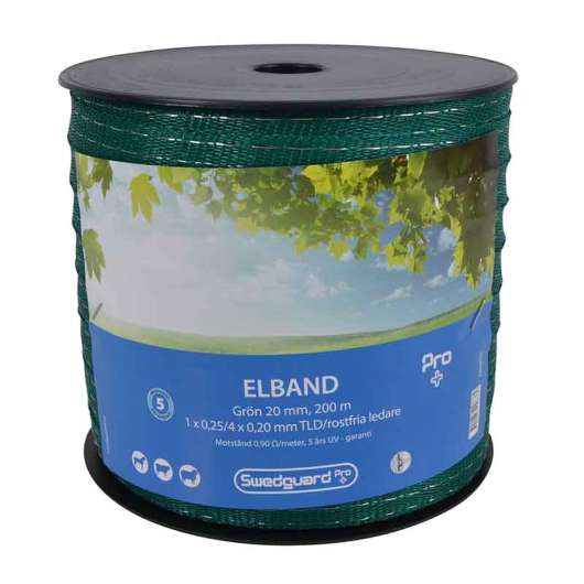Elband Pro+ 20 mm grön 200 m 1x0,25/4x0,20 Swedguard
