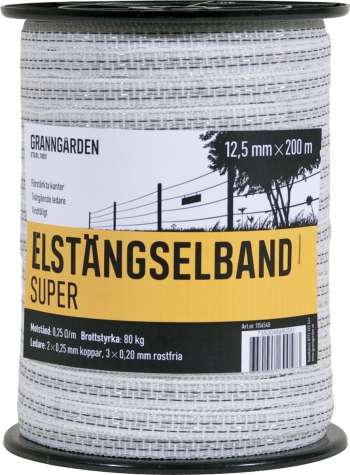 Elstängselband Granngården Super 12,5 mm, 200 m
