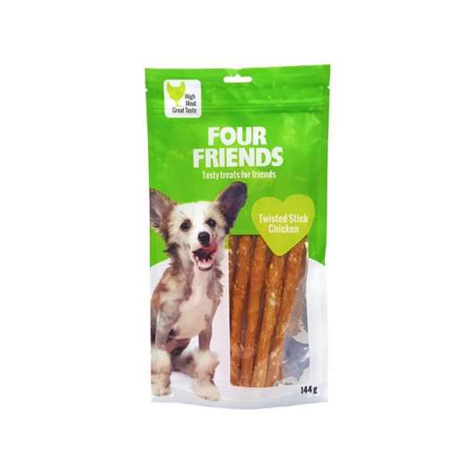 FourFriends Dog Twisted Stick Chicken 25 cm (5-pack)