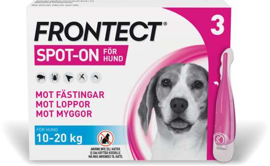 Frontect. Spot-On Lösning, Hund M, 135,2 mg/1009,6 mg  (3 x 2 ml) - Spot-on applikator, 3 st (3 x 2 ml)