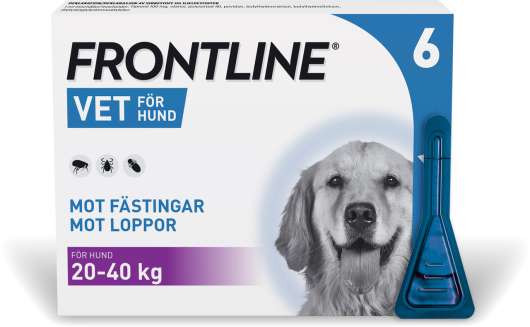 Frontline Vet - Spot-on Lösning för Hund 100 mg/ml L 6 x 2,68 ml - Pipetter, 6 x 2,68 ml