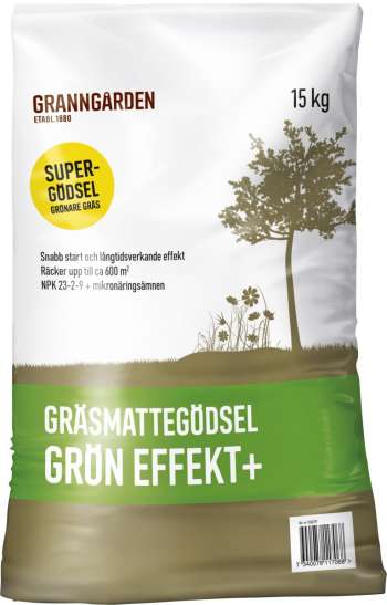 Gräsgödsel Granngården Grön Effekt+, 15 kg