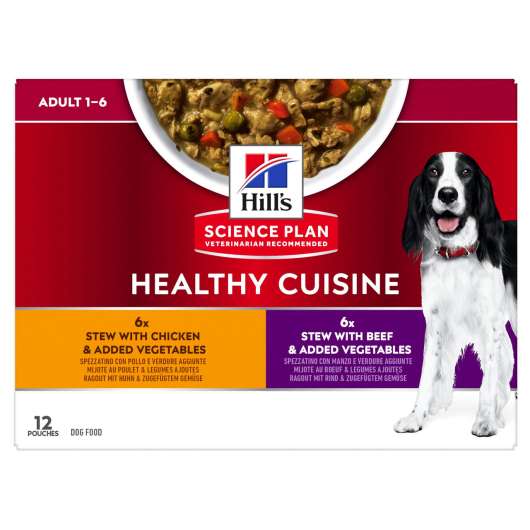 Healthy Cuisine Stew Våtfoder till Hund med Nötkött & Kyckling - 12 x 90g