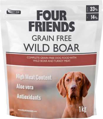 Hundfoder Four Friends Grain Free Vildsvin, 1 kg