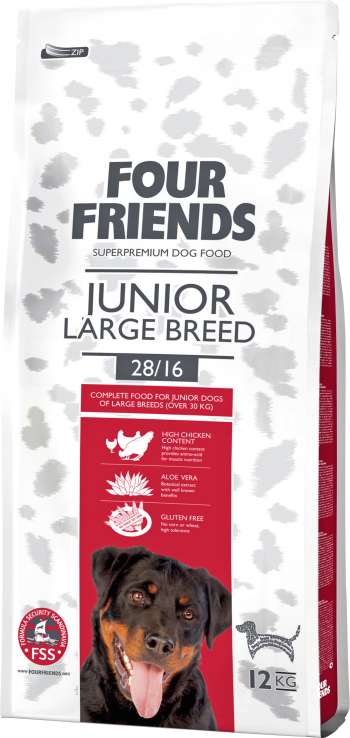 Hundfoder Four Friends Junior Large Breed, 12 kg