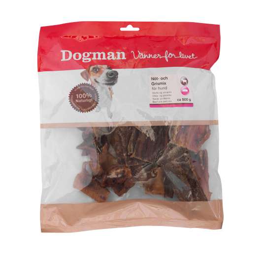 Hundgodis Dogman Nöt- och grismix, 500 g