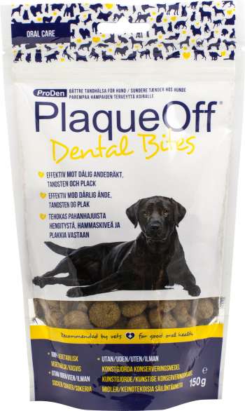 Hundgodis PlaqueOff Dental Bites 150 g