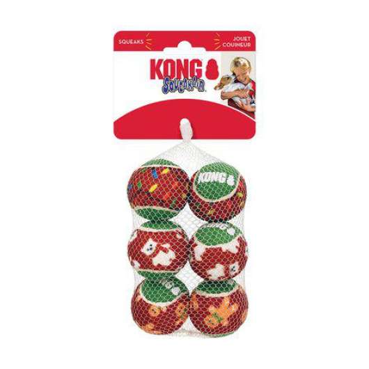 KONG Holiday SqueakAir Ball 6-pack - M