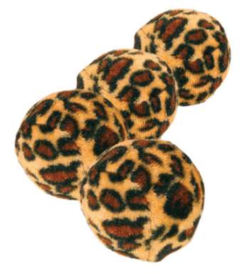 Leopardboll kattleksak 4-pack - 4-pack
