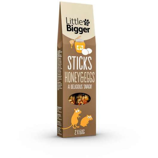 Little&Bigger Sticks Smådjur Honung & Ägg 2x60 g