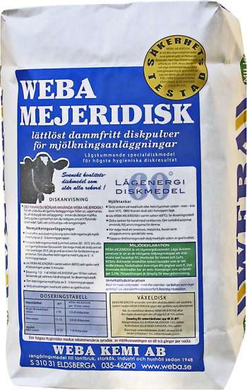 Mejeridisk WEBA Klorfri, 15 kg