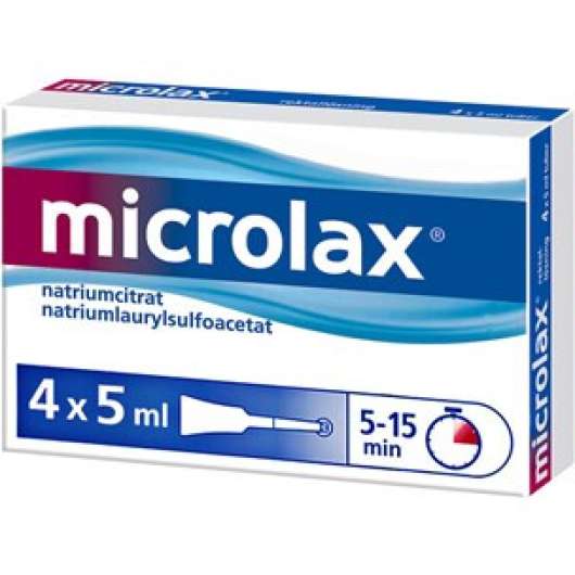 Microlax® Rektallösning. Tub - 4 x 5 ml