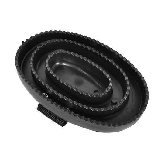 Ryktskrapa oval plast svart