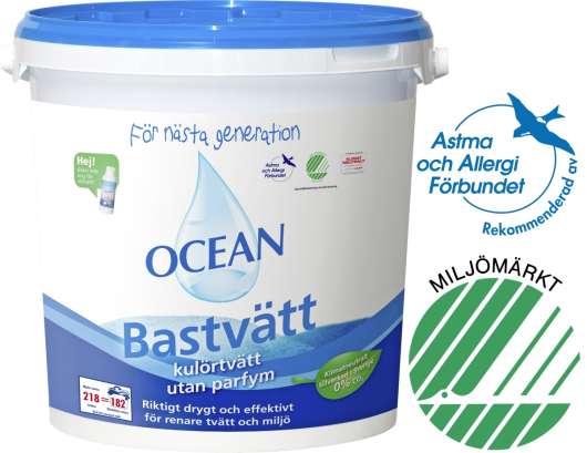 Tvättmedel Ocean Bastvätt Oparfymerad, 6,2 kg