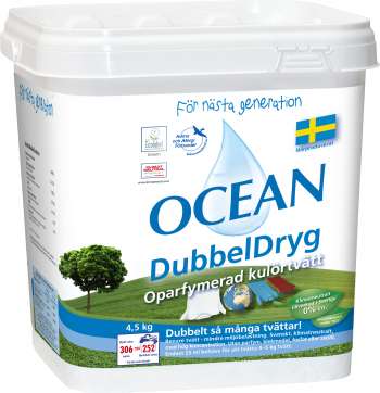 Tvättmedel Ocean Dubbeldryg Kulörtvätt Oparfymerat, 4,5 kg