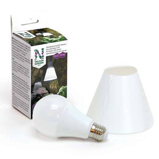 Växtbelysning LED-lampa E27 med skärm